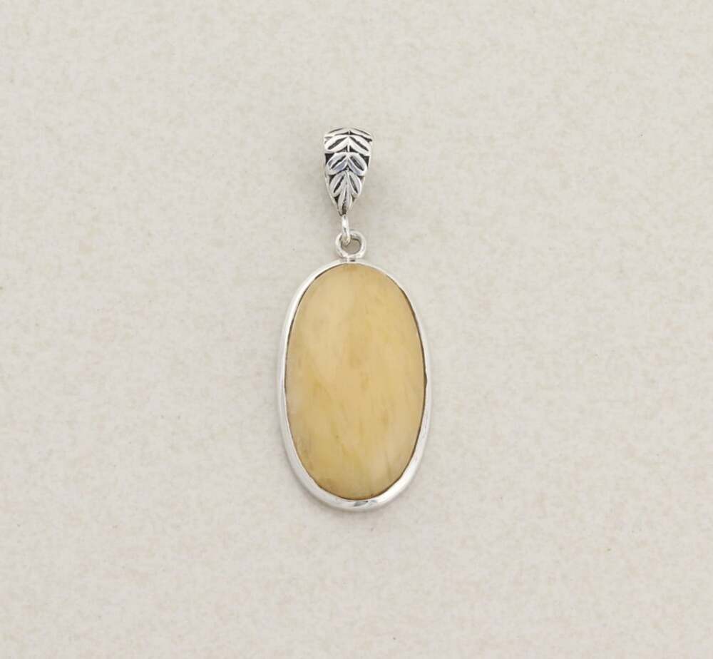 Pendant Only Sterling Silver Golden Healer Quartz Pendant 1 3/4" x 5/8" inch